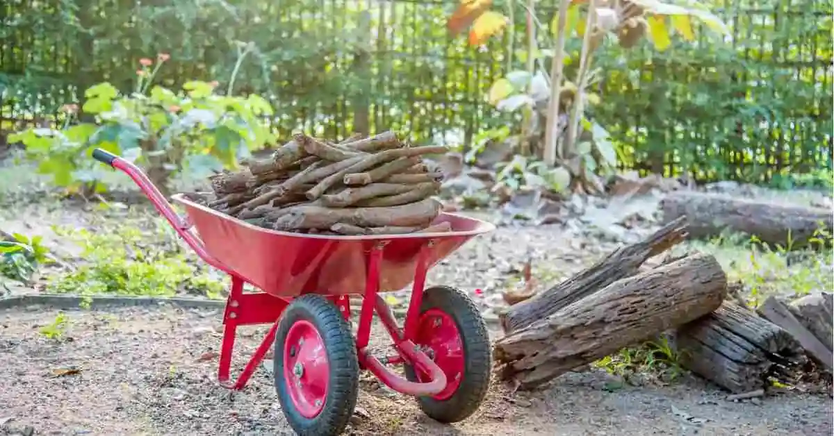 plastic garden cart with two wheels